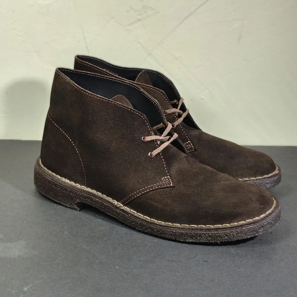 Clarks Desert Boot Mens 10 Brown Suede Chukka Crepe Sole 31692 Classic Casual